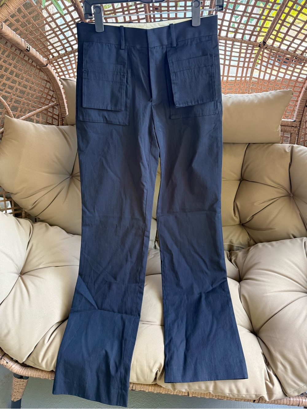 Helmut Lang Dark Navy Pants with Front Patch Pockets